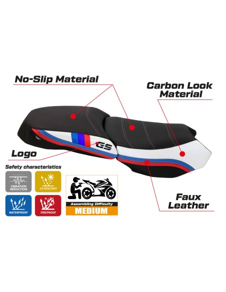 Rivestimento sella compatibile BMW R 1200 GS Adventure (13-18) modello Exclusive Anniversary