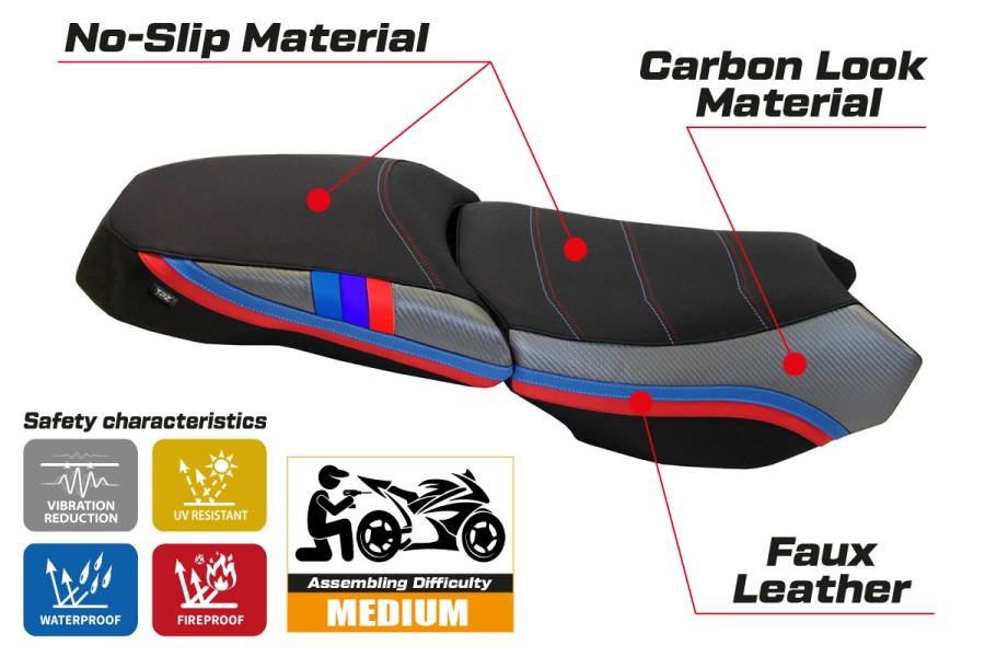 Housse de selle compatible BMW R 1200 GS Adventure (13-18) modèle exclusive Anniversary