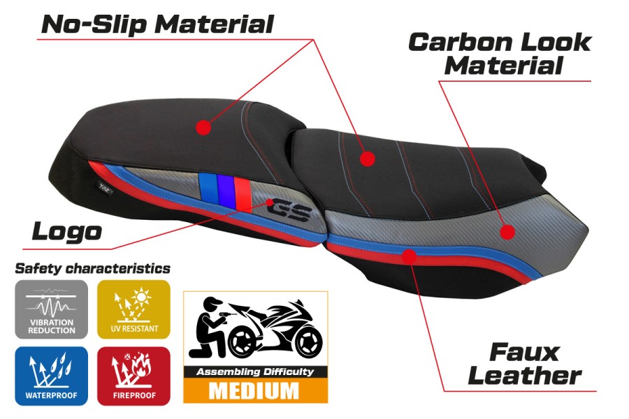 Seat cover compatible BMW R 1200 GS Adventure (13-18) Exclusive Anniversary model