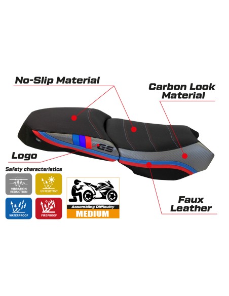 Housse de selle compatible BMW R 1200 GS Adventure (13-18) modèle exclusive Anniversary