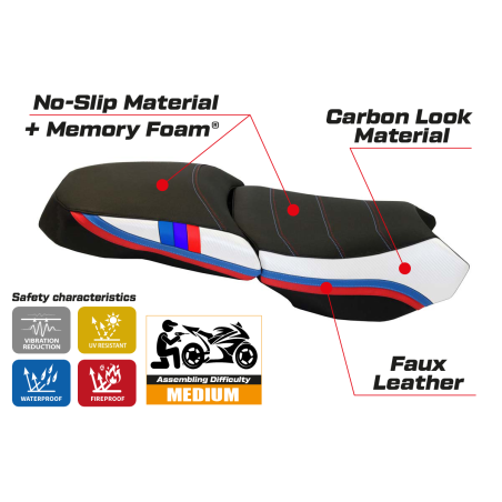 Seat cover compatible BMW R 1200 GS Adventure (13-18) Exclusive Anniversary comfort system model