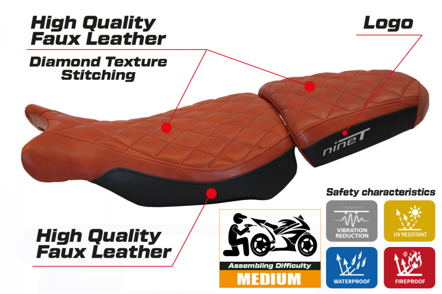 Seat cover compatible BMW R 1200 NINE T (14-22) Arnes model