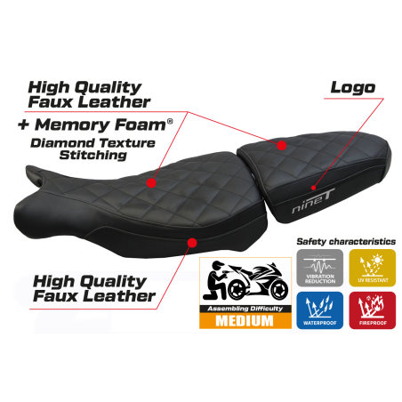 Housse de selle compatible BMW R 1200 NINE T (14-22) modèle Batea comfort system