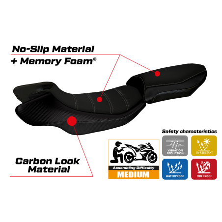 Housse de selle compatible BMW R 1200 R (15-18) modèle Aurelia Color comfort system