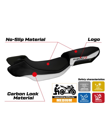 Rivestimento sella compatibile BMW R 1200 R (15-18) modello Aurelia Color 2