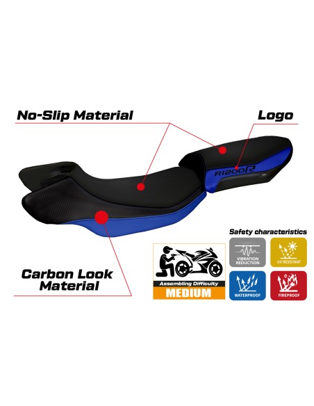 Funda de asiento compatible BMW R 1200 R (15-18) modelo Aurelia Color 2