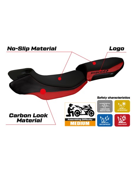 Rivestimento sella compatibile BMW R 1200 R (15-18) modello Aurelia Color 2