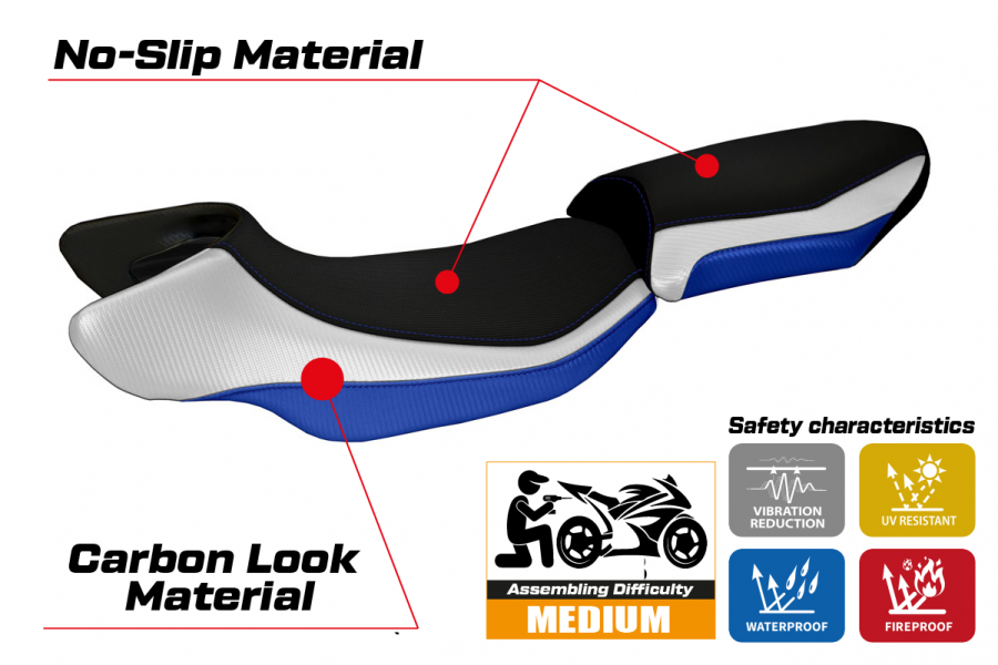 Housse de selle compatible BMW R 1200 RS (15-19) modèle Aurelia Special Color RS