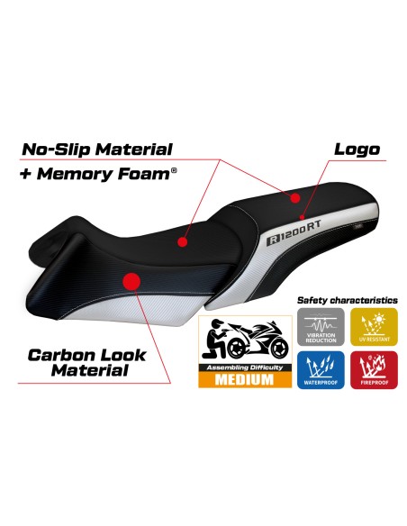 Housse de selle compatible BMW R 1200 RT (06-13) modèle Roberto