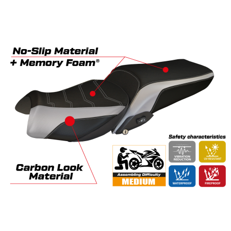Seat cover compatible BMW R 1200 RT (14-18) Olbia 1 comfort system model