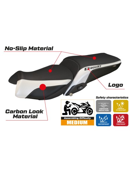 Housse de selle compatible BMW R 1200 RT (14-18) modèle Olbia 1