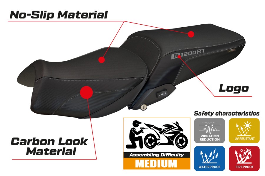 Rivestimento sella compatibile BMW R 1200 RT (14-18) modello Olbia 1