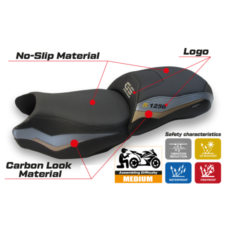 Rivestimento sella compatibile BMW R 1250 GS (19-22) modello Herat