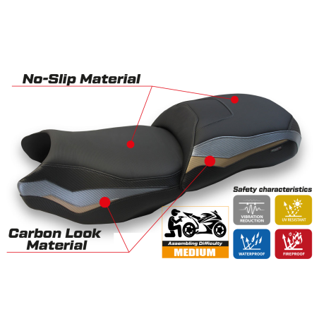 Funda de asiento compatible BMW R 1250 GS (19-22) modelo Herat