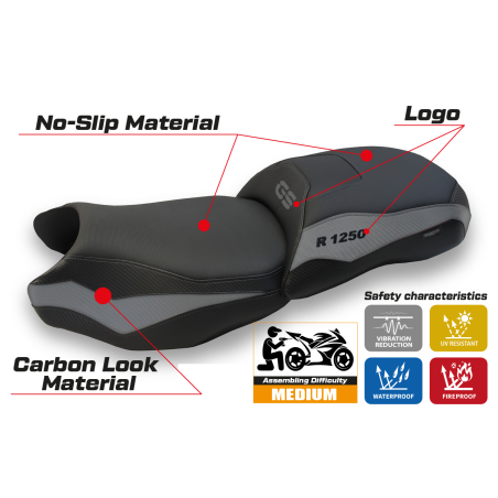 Housse de selle compatible BMW R 1250 GS (19-22) modèle Dobbiaco