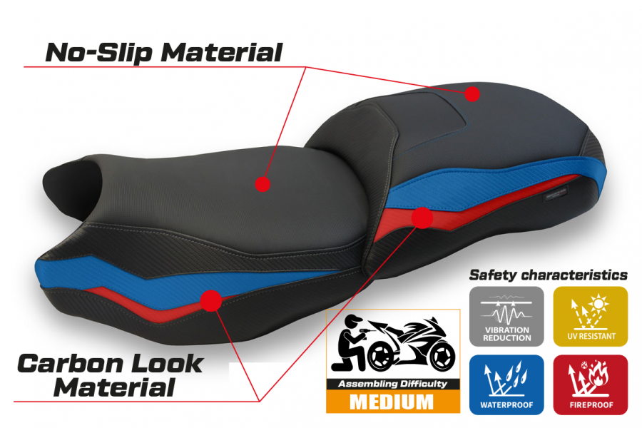 Funda de asiento compatible BMW R 1250 GS (19-22) modelo Farah