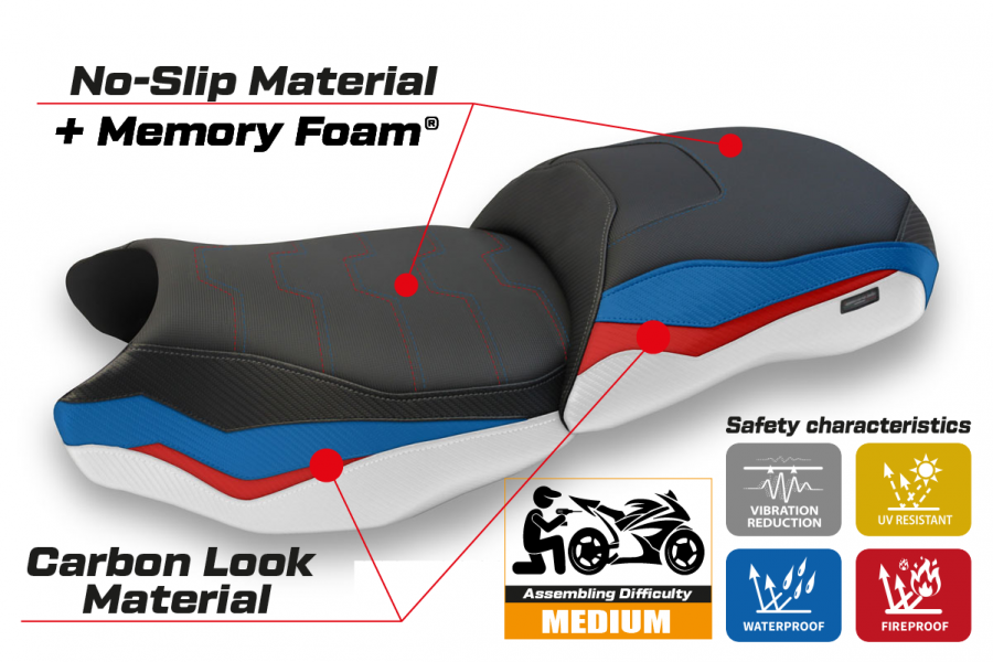 Seat cover compatible BMW R 1250 GS (19-22) Taiwan comfort system model