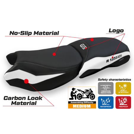 Funda de asiento compatible BMW R 1250 GS Adventure (19-22) modelo Baceno 4