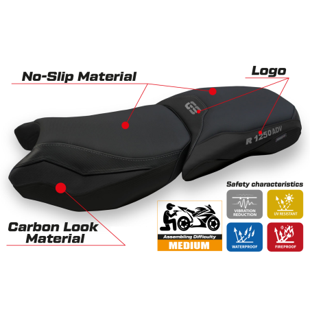 Funda de asiento compatible BMW R 1250 GS Adventure (19-22) modelo Baceno 4