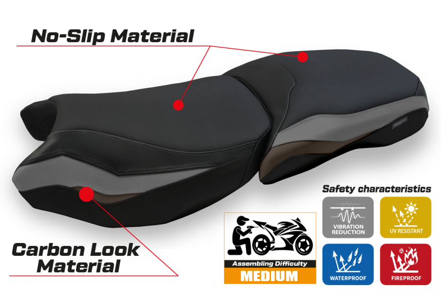 Housse de selle compatible BMW R 1250 GS Adventure (19-22) modèle Baceno 3