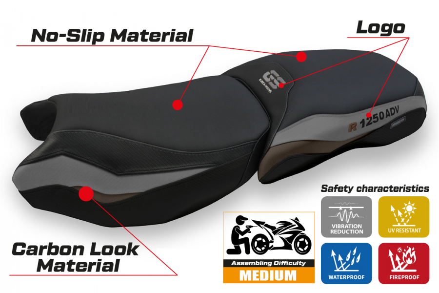 Rivestimento sella compatibile BMW R 1250 GS Adventure (19-22) modello Baceno 3