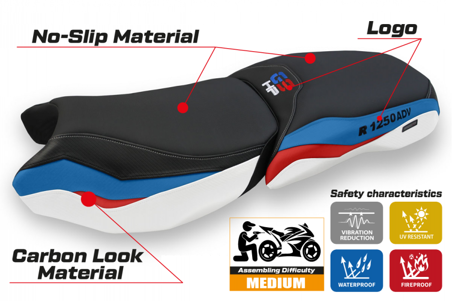 Sitzbezug passend für BMW R 1250 GS Adventure (19-22) Baceno Modell
