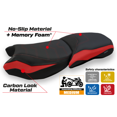 Funda de asiento compatible BMW R 1250 GS Adventure (19-22) modelo Racconigi 4 comfort system