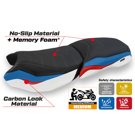 Funda de asiento compatible BMW R 1250 GS Adventure (19-22) modelo Racconigi comfort system
