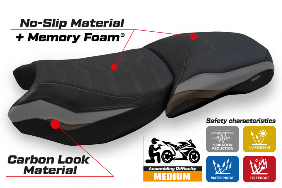 Seat cover compatible BMW R 1250 GS Adventure (19-22) Racconigi 3 comfort system model