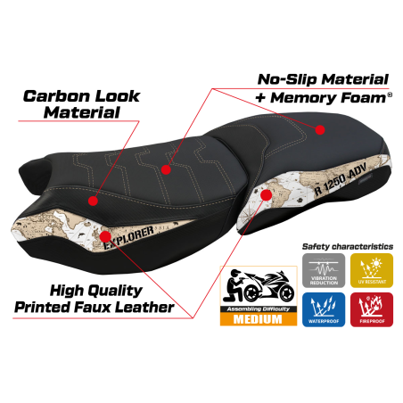 Rivestimento sella compatibile BMW R 1250 GS Adventure (19-22) modello Mapello Mps comfort system