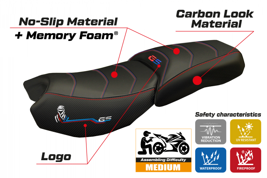Rivestimento sella compatibile BMW R 1250 GS Adventure (19-22) modello Damtia comfort system