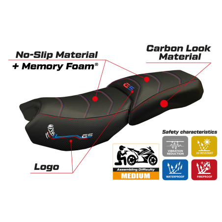 Seat cover compatible BMW R 1250 GS Adventure (19-22) Damtia comfort system model