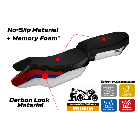 Funda de asiento compatible BMW R 1250 R (19-22) modelo Puma special color comfort system