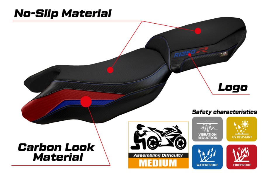 Housse de selle compatible BMW R 1250 R (19-22) modèle Puma special color