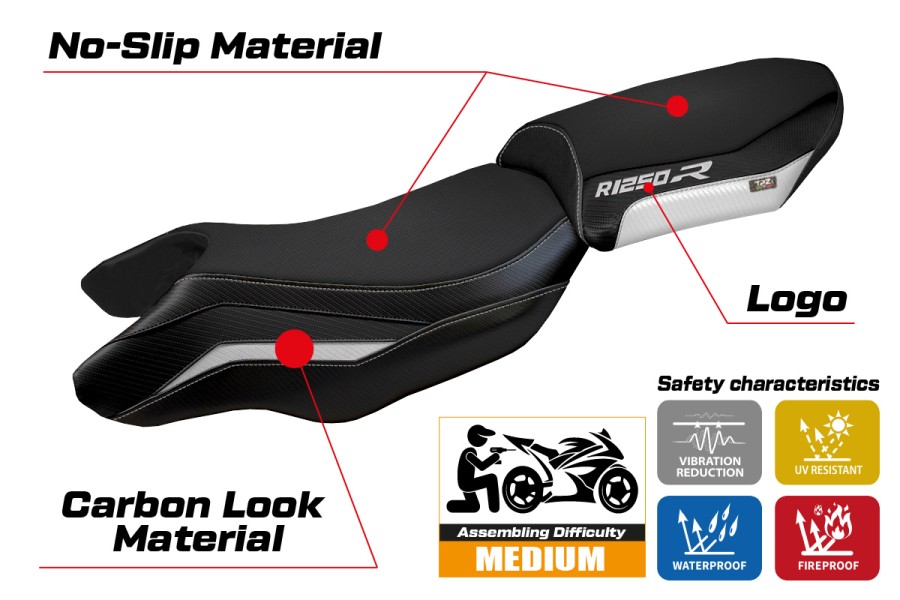 Housse de selle compatible BMW R 1250 R (19-22) modèle Puma