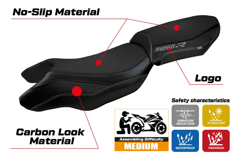 Housse de selle compatible BMW R 1250 R (19-22) modèle Puma