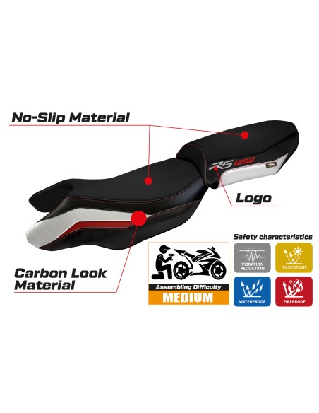 Seat cover compatible BMW R 1250 RS (20-22) Blanco model