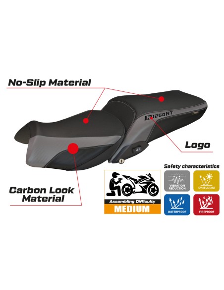 Housse de selle compatible BMW R 1250 RT (19-22) modèle Alghero 1