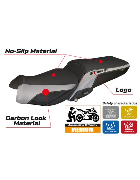 Housse de selle compatible BMW R 1250 RT (19-22) modèle Alghero 1