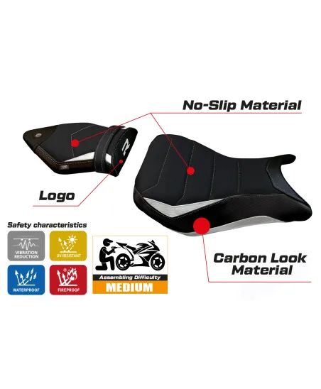Seat cover compatible BMW S 1000 R (14-20) modello Fulda 2 ultragrip