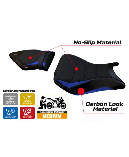 Funda de asiento compatible BMW S 1000 R (14-20) modelo Fulda 2 ultragrip