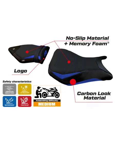 Seat cover compatible BMW S 1000 R (14-20) modello Spira 2 comfort system