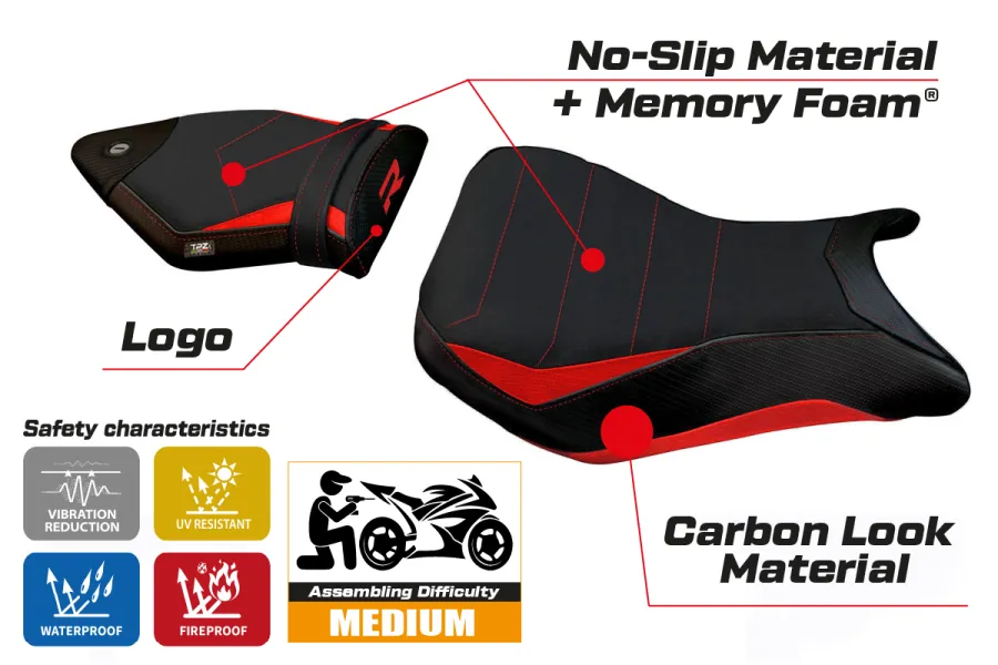 Seat cover compatible BMW S 1000 R (14-20) modello Spira 2 comfort system