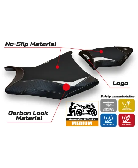 Housse de selle compatible BMW S 1000 RR (09-11) modèle Alabama 2