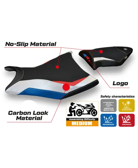 Housse de selle compatible BMW S 1000 RR (09-11) modèle de special color Alabama