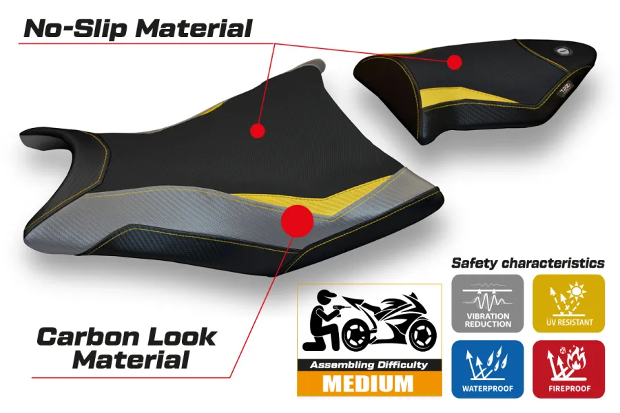 Funda de asiento compatible BMW S 1000 RR (09-11) modelo Alabama special color
