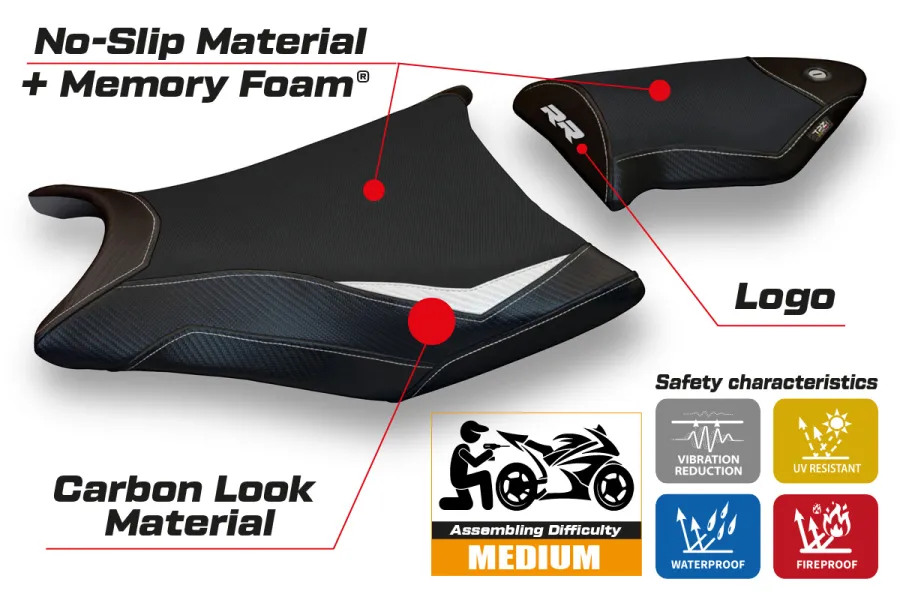 Housse de selle compatible BMW S 1000 RR (09-11) modèle Essen 2 comfort system