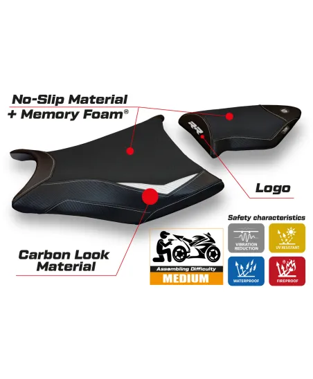 Rivestimento sella compatibile BMW S 1000 RR (09-11) modello Essen 2 comfort system