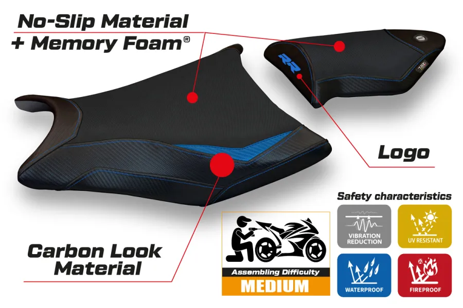 Seat cover compatible BMW S 1000 RR (09-11) Essen 2 comfort system model