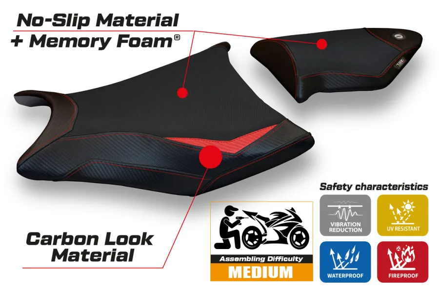 Housse de selle compatible BMW S 1000 RR (09-11) modèle Essen 2 comfort system